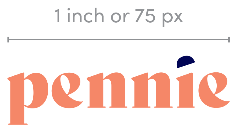 logotipo de pennie naranja tamaño mínimo sin descriptor