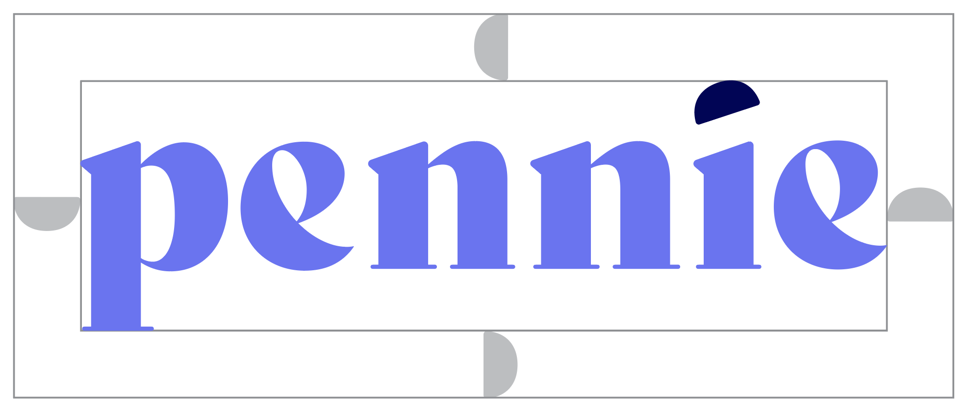 logo pennie màu tím không gian tối thiểu không mô tả