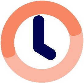 icône d'horloge orange