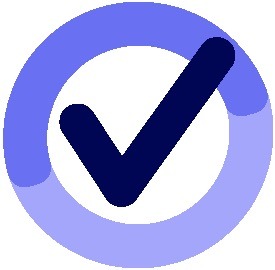 icono de marca de verificación púrpura