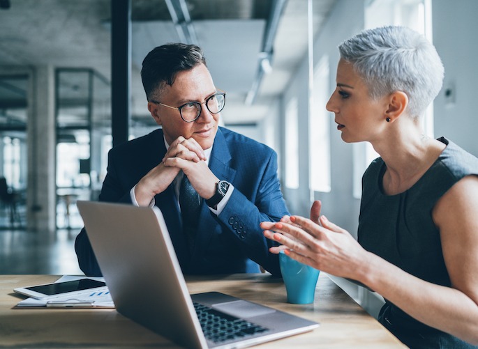 Business coworkers working together at office